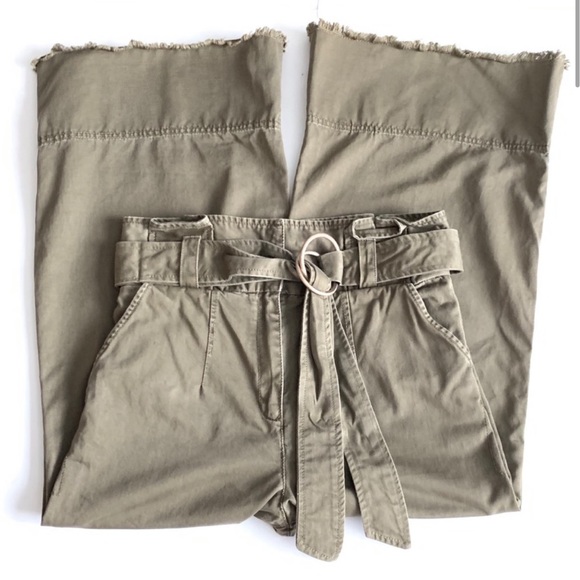 Cinq á Sept Army Paperbag Waist Wide Leg Culottes - Picture 3 of 6